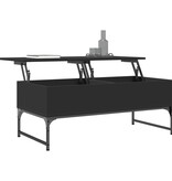 VidaXL Salontafel 100x50x40 cm bewerkt hout en metaal zwart