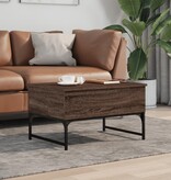 VidaXL Salontafel 70x50x40 cm bewerkt hout en metaal bruin eikenkleur
