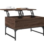 VidaXL Salontafel 70x50x40 cm bewerkt hout en metaal bruin eikenkleur