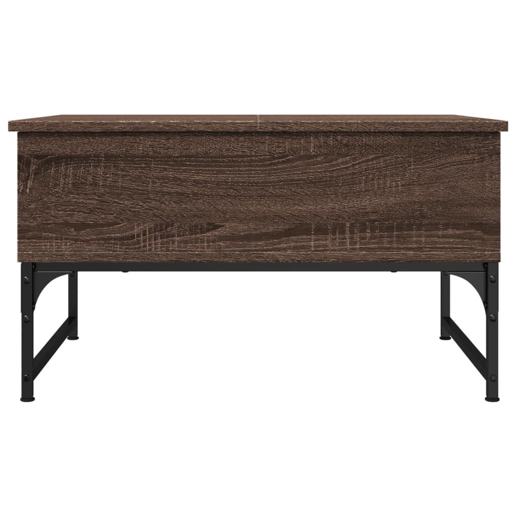 VidaXL Salontafel 70x50x40 cm bewerkt hout en metaal bruin eikenkleur
