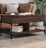 VidaXL Salontafel 100x50x50 cm bewerkt hout en metaal bruineikenkleur