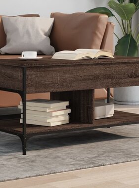 VidaXL Salontafel 100x50x50 cm bewerkt hout en metaal bruineikenkleur