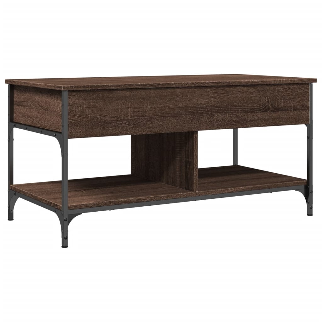 VidaXL Salontafel 100x50x50 cm bewerkt hout en metaal bruineikenkleur
