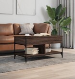 VidaXL Salontafel 100x50x50 cm bewerkt hout en metaal bruineikenkleur
