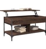 VidaXL Salontafel 100x50x50 cm bewerkt hout en metaal bruineikenkleur