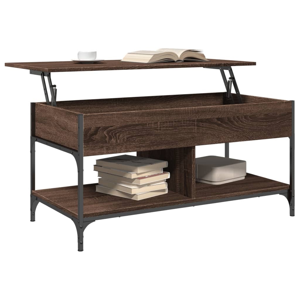 VidaXL Salontafel 100x50x50 cm bewerkt hout en metaal bruineikenkleur