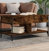 VidaXL Salontafel 100x50x50 cm bewerkt hout en metaal gerookt eiken