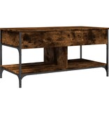 VidaXL Salontafel 100x50x50 cm bewerkt hout en metaal gerookt eiken