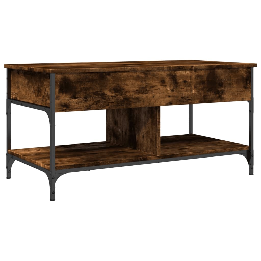 VidaXL Salontafel 100x50x50 cm bewerkt hout en metaal gerookt eiken