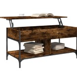 VidaXL Salontafel 100x50x50 cm bewerkt hout en metaal gerookt eiken