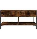 VidaXL Salontafel 100x50x50 cm bewerkt hout en metaal gerookt eiken