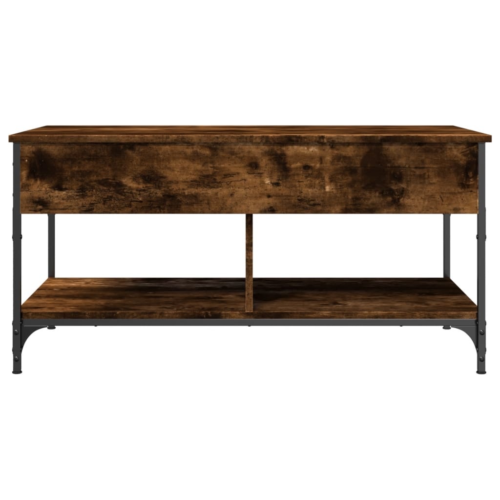 VidaXL Salontafel 100x50x50 cm bewerkt hout en metaal gerookt eiken