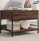 VidaXL Salontafel 70x50x50 cm bewerkt hout en metaal bruineikenkleur
