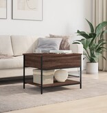 VidaXL Salontafel 70x50x50 cm bewerkt hout en metaal bruineikenkleur