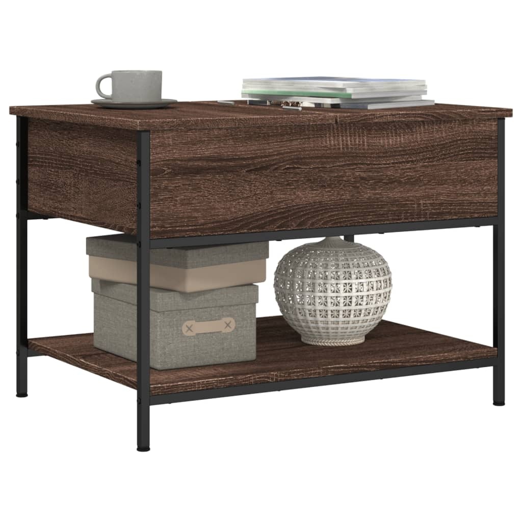 VidaXL Salontafel 70x50x50 cm bewerkt hout en metaal bruineikenkleur