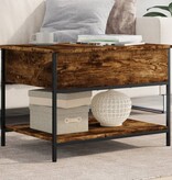 VidaXL Salontafel 70x50x50 cm bewerkt hout en metaal gerookt eiken