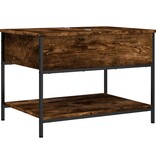 VidaXL Salontafel 70x50x50 cm bewerkt hout en metaal gerookt eiken