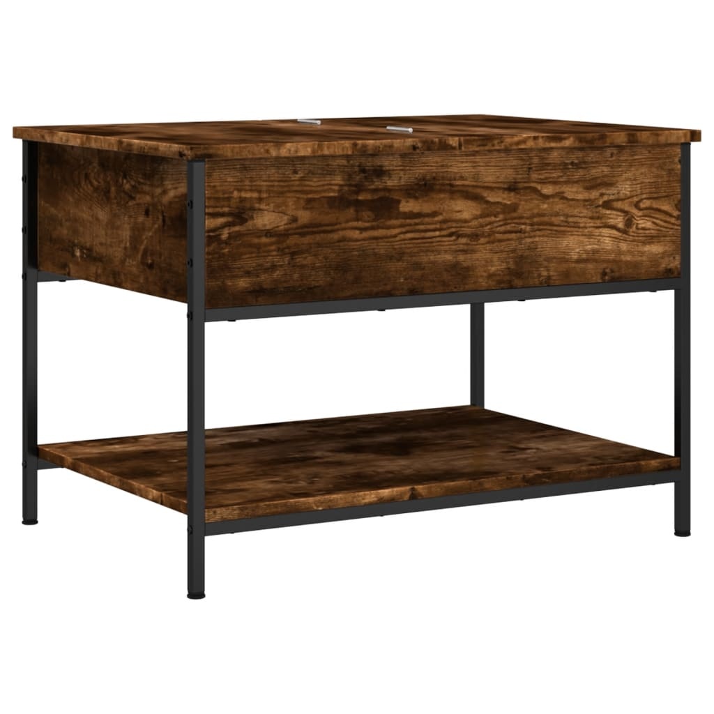 VidaXL Salontafel 70x50x50 cm bewerkt hout en metaal gerookt eiken