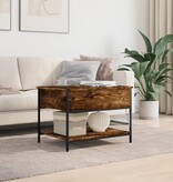 VidaXL Salontafel 70x50x50 cm bewerkt hout en metaal gerookt eiken