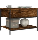 VidaXL Salontafel 70x50x50 cm bewerkt hout en metaal gerookt eiken