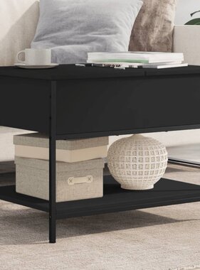 VidaXL Salontafel 70x50x50 cm bewerkt hout en metaal zwart