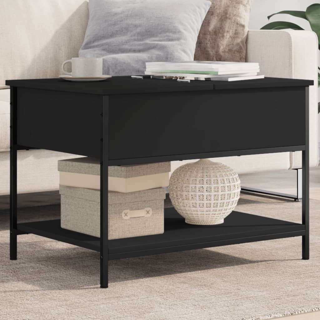 VidaXL Salontafel 70x50x50 cm bewerkt hout en metaal zwart