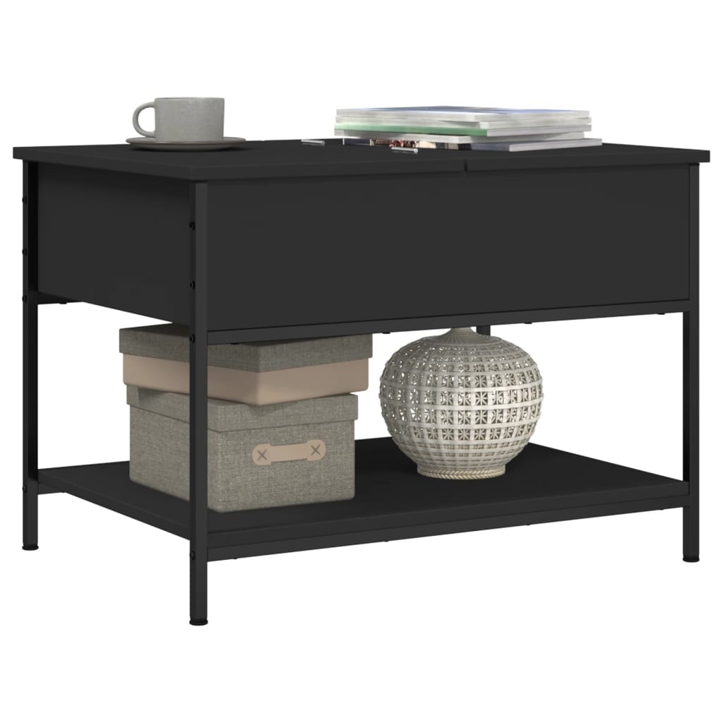 VidaXL Salontafel 70x50x50 cm bewerkt hout en metaal zwart