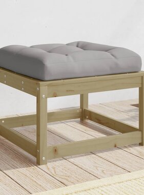 VidaXL Tuinvoetenbank met kussen geïmpregneerd grenenhout