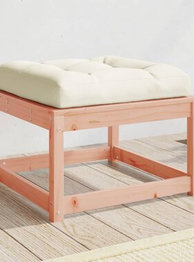 VidaXL Tuinvoetenbank met kussen massief douglashout