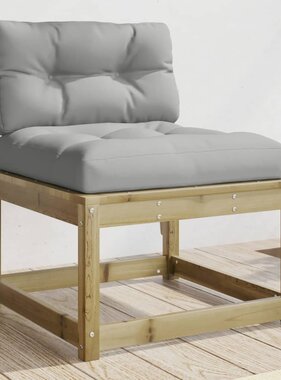 VidaXL Tuinbank met kussens geïmpregneerd grenenhout