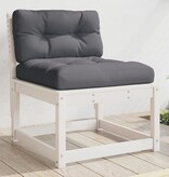 VidaXL Tuinbank met kussens massief grenenhout wit