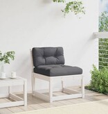 VidaXL Tuinbank met kussens massief grenenhout wit