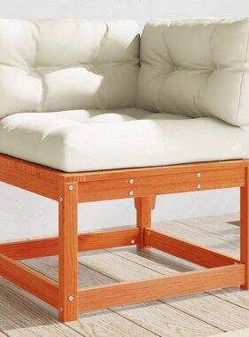 VidaXL Tuinhoekbank met kussens 73x73x78 cm grenenhout wasbruin