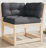 VidaXL Tuinhoekbank met kussens 73x73x78 cm massief grenenhout