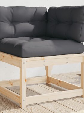 VidaXL Tuinhoekbank met kussens 73x73x78 cm massief grenenhout