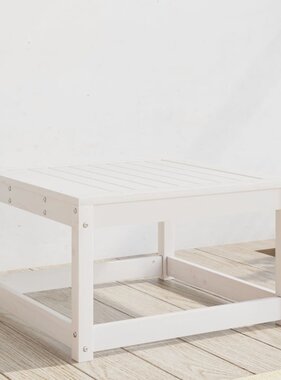 VidaXL Tuinvoetenbank massief grenenhout wit