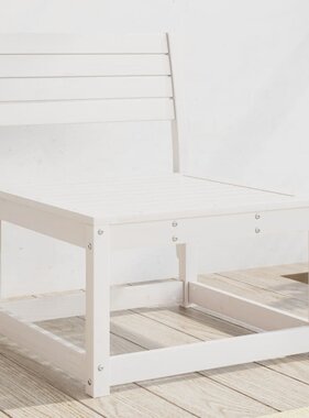 VidaXL Tuinmiddenbank massief grenenhout wit