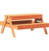 VidaXL Picknicktafel met zandbak voor kinderen grenenhout wasbruin
