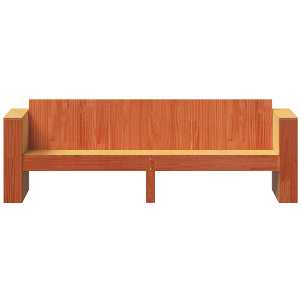 VidaXL Tuinbank 3-zits 189x60x62 cm massief grenenhout wasbruin