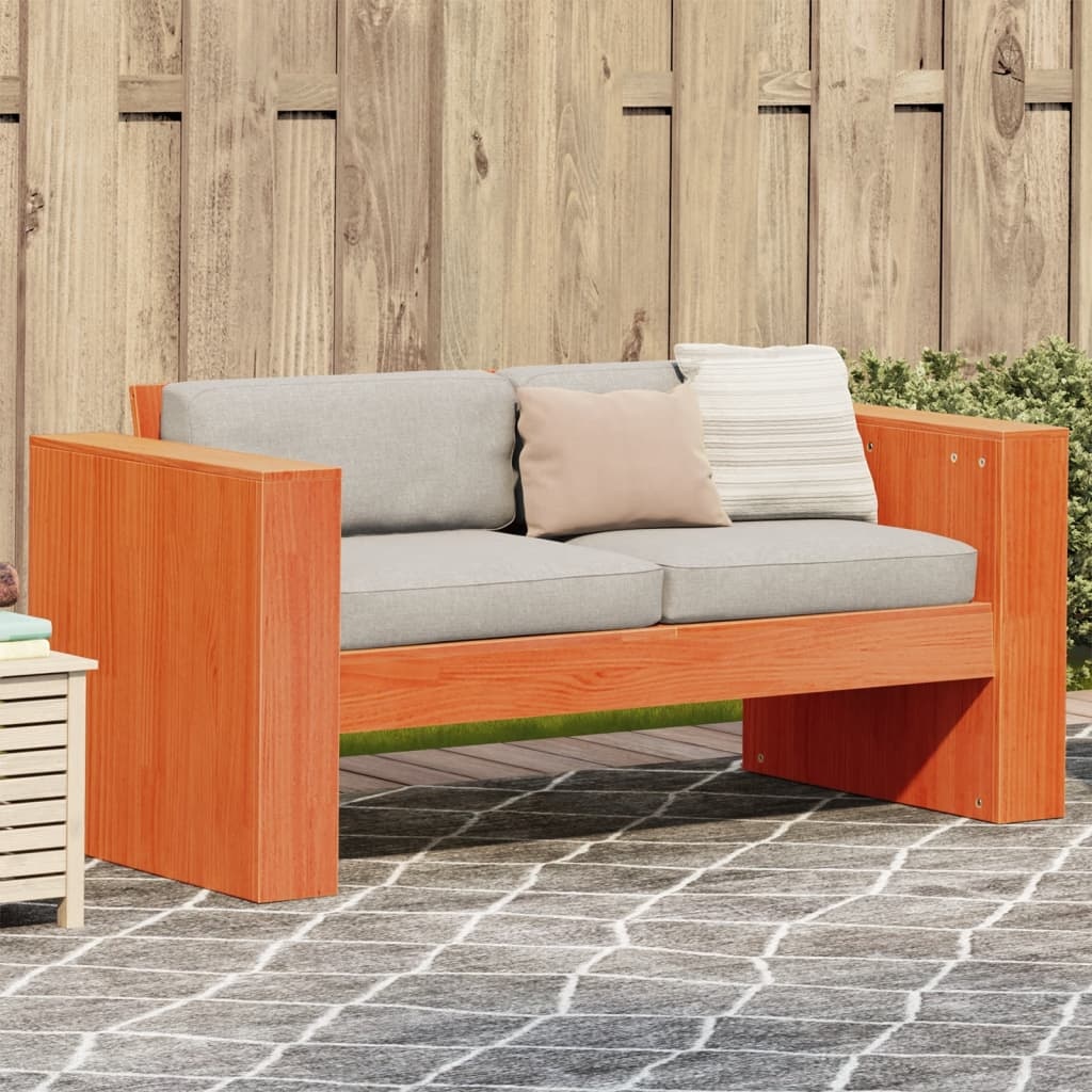 VidaXL Tuinbank 2-zits 134x60x62 cm massief grenenhout wasbruin