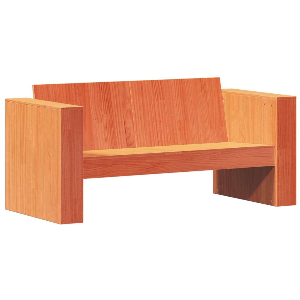 VidaXL Tuinbank 2-zits 134x60x62 cm massief grenenhout wasbruin