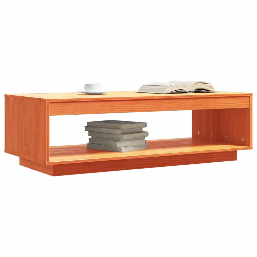 VidaXL Salontafel 110x50x33,5 cm massief grenenhout wasbruin