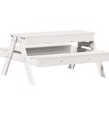 VidaXL Picknicktafel met zandbak voor kinderen massief grenenhout wit