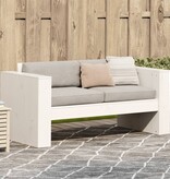 VidaXL Tuinbank 2-zits 134x60x62 cm massief grenenhout wit