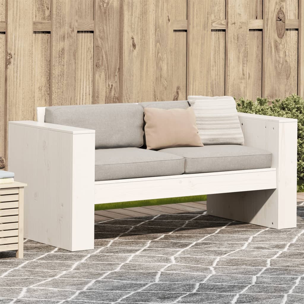 VidaXL Tuinbank 2-zits 134x60x62 cm massief grenenhout wit