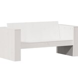 VidaXL Tuinbank 2-zits 134x60x62 cm massief grenenhout wit