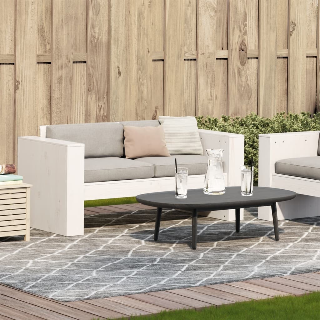 VidaXL Tuinbank 2-zits 134x60x62 cm massief grenenhout wit