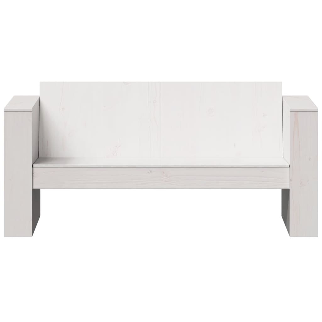 VidaXL Tuinbank 2-zits 134x60x62 cm massief grenenhout wit