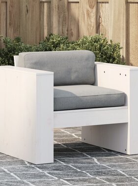 VidaXL Tuinbank 79x60x62 cm massief grenenhout wit