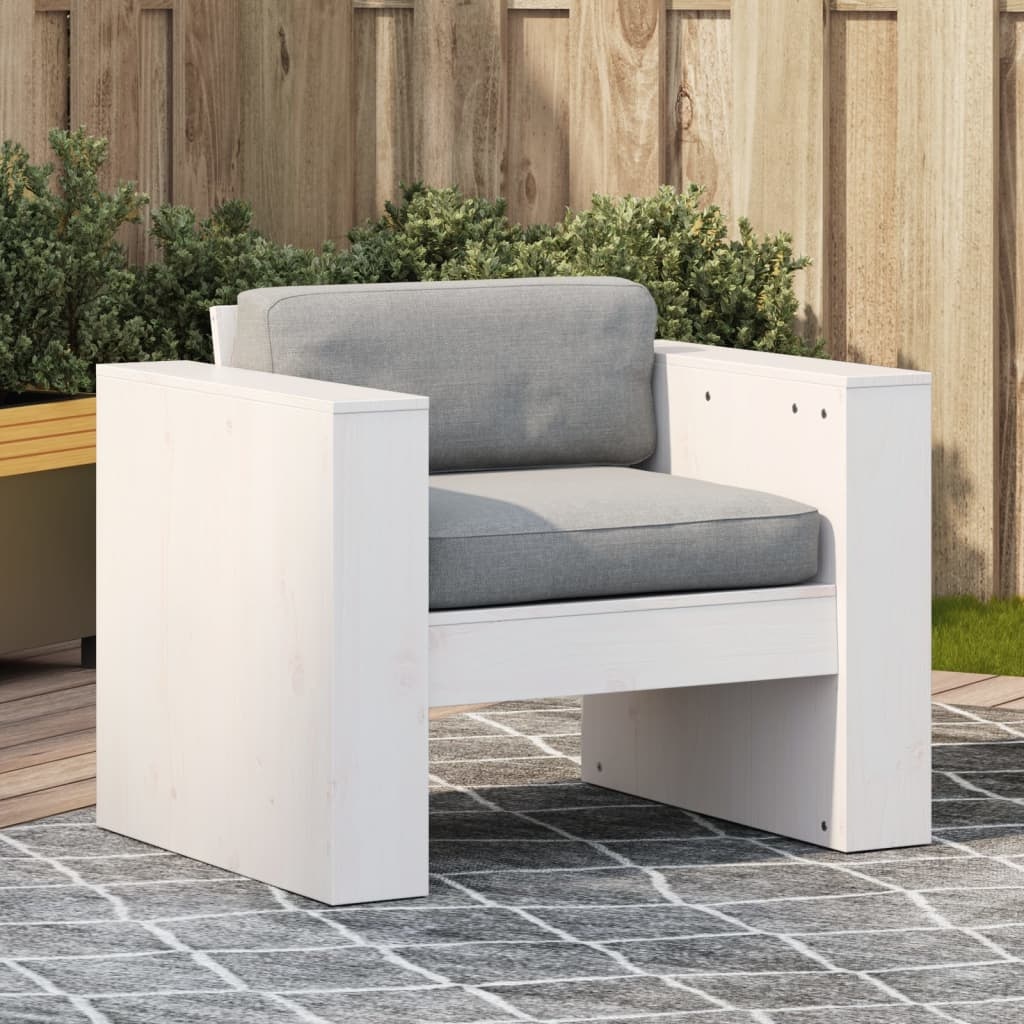 VidaXL Tuinbank 79x60x62 cm massief grenenhout wit